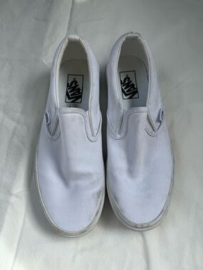 Vans Slip-On Canvas Loafers in White